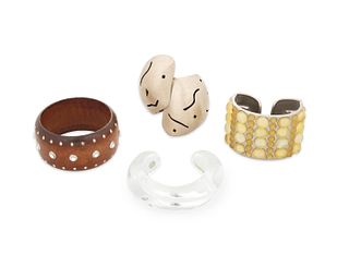 A group of bangle bracelets