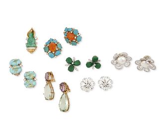 A group of mostly Jarin earrings