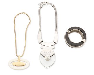 A group of Modernist style vintage statement jewelry