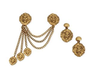 A group of Joseff of Hollywood lion motif jewelry