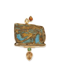 A Mark Loren 14k gold amulet pendant