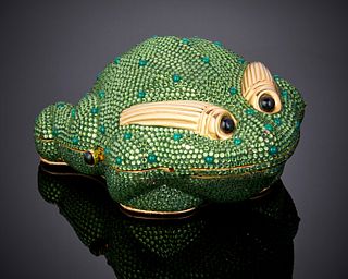 A Judith Leiber crystal frog minaudiEre
