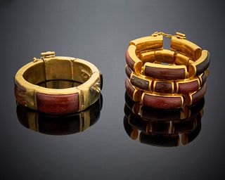 Two Steven Vaubel Smokey Woods bracelets