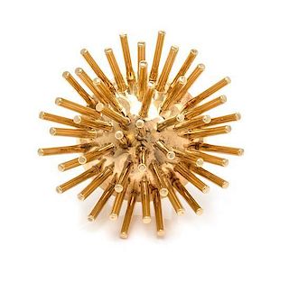 A Yellow Gold Starburst Brooch, 17.30 dwts.