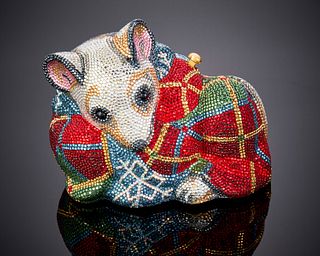 A Judith Leiber crystal Christmas mouse minaudiEre