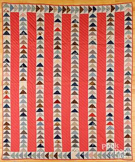 Flying geese patchwork quilt, 19th c.