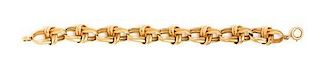 A Yellow Gold Knot Motif Link Bracelet, 31.50 dwts.