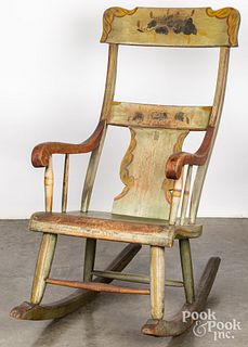 Painted rocking chair, 19th c.
