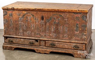 Berks County painted dower chest, late 18th c.