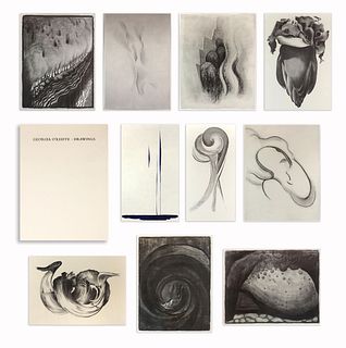 Georgia O'Keeffe (1887-1986) - Some Memories of Drawings - Collection of 10 Framed Lithographs with Portfolio case (PDC91162A-0123-001)