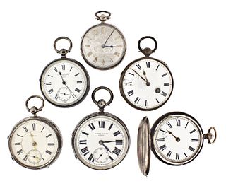 A lot of six English lever and verge fusee pocket watches