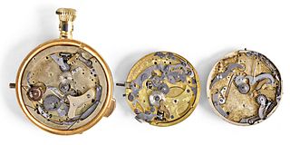A lot of three quarter repeating pocket watch movements