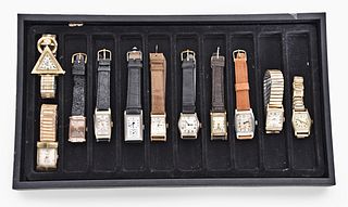 A lot of eleven wrist watches