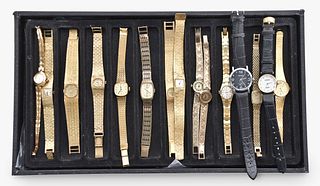 A lot of fourteen women's wrist watches
