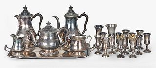 A lot of silver and silver plate items including a Mappin and Webb coffee/ tea service