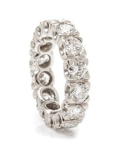 A Platinum and Diamond Eternity Band, 5.50 dwts.