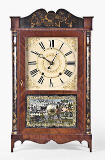 Samuel Terry Short Pendulum Half Column & Splat Shelf Clock