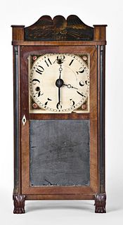 Silas Hoadley Miniature Time and Alarm Shelf Clock