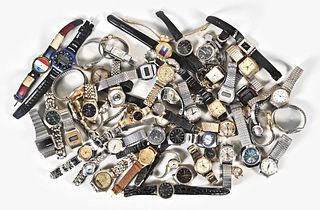 A large lot of mechanical and electronic wrist watches