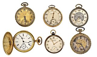 A lot of ten Swiss pocket watches and a wrist watch