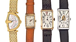 A lot of four wrist watches including two with exaggerated arabic numerals