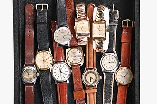 A lot of ten Swiss wrist watches