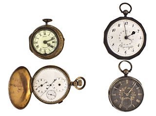 A lot of four 18th and 19th century European pocket watches