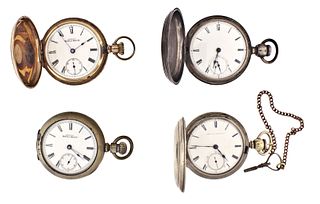 A lot of ten American pocket watches and movements