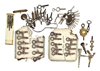 A lot of watch winding keys including some decorative examples