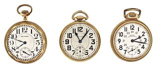 A lot of three 16 size Waltham 21 and 23 jewel pocket watches