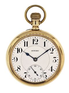 A 14 karat gold E. Howard Keystone series 0 pocket watch
