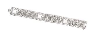 * An Art Deco Platinum and Diamond Bracelet, 29.25 dwts.
