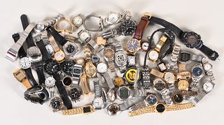 A large lot of quartz and mechanical wrist watches