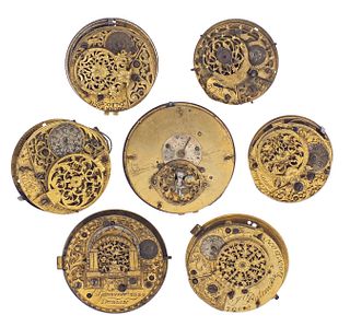 A lot of seven English and Continental verge fusee movements