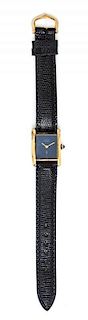 A Gold Plated Sterling Silver Wristwatch, Must de Cartier,
