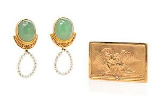 A Collection of 14 Karat Yellow Gold and Gemstone Jewelry, Eve Alfille, 23.30 dwts.