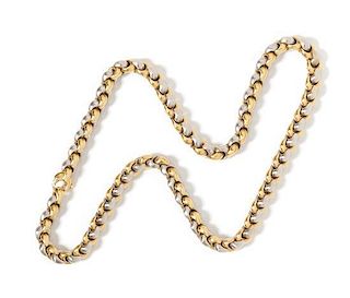A 14 Karat Bicolor Gold Chain Necklace, 29.40 dwts.