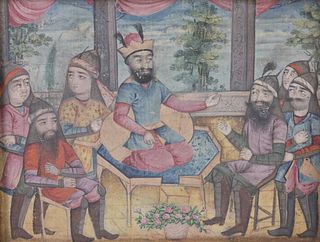 Persian Miniature of King & Ministers