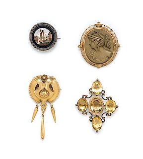A Collection of Victorian Brooches, 24.00 dwts.