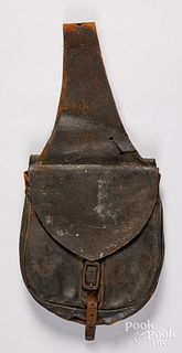 Pair of leather saddle bags, 19th c.