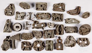 Thirty tin cookie cutters, 19th and 20th c.