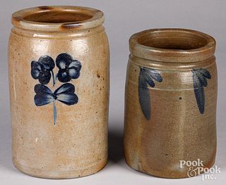 Two Mid-Atlantic stoneware jars, 19th c.