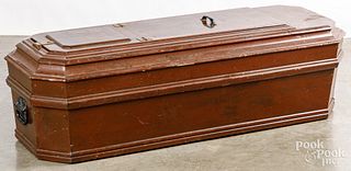 Child's mahogany coffin, 19th c.