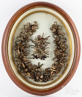 Large hair wreath, 19th c.