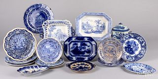 Blue and white transfer porcelain, 19th c.