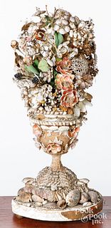 Nautical seashell floral basket, 19th c.