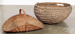 Two large splint baskets, 19th c.