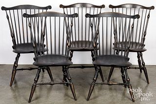 Five fanback Windsor chairs
