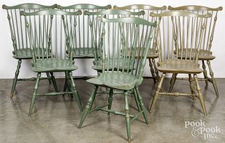 Eight fanback Windsor chairs
