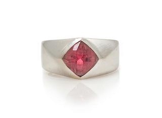 An 18 Karat White Gold and Pink Tourmaline Ring, Chanel, 4.30 dwts.